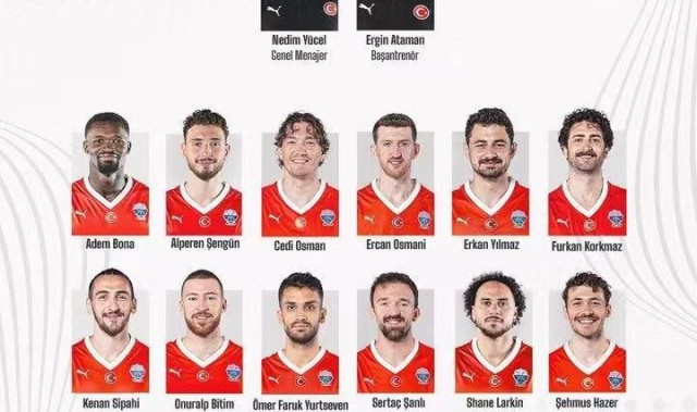 土耳其男篮欧洲杯12人名单：申京领衔，多位NBA旧将在列